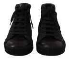 Dolce & Gabbana Green Corduroy High Tops Sneakers Mens Casual Shoes - Zeiniez
