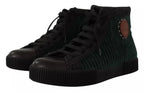 Dolce & Gabbana Green Corduroy High Tops Sneakers Mens Casual Shoes - Zeiniez