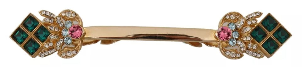 Dolce & Gabbana Gold Plated 925 Sterling Silver Crystal Collar Stop Brooch - Zeiniez