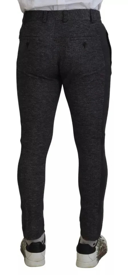 Dolce & Gabbana Gray Chevron Viscose Skinny Pants - Zeiniez