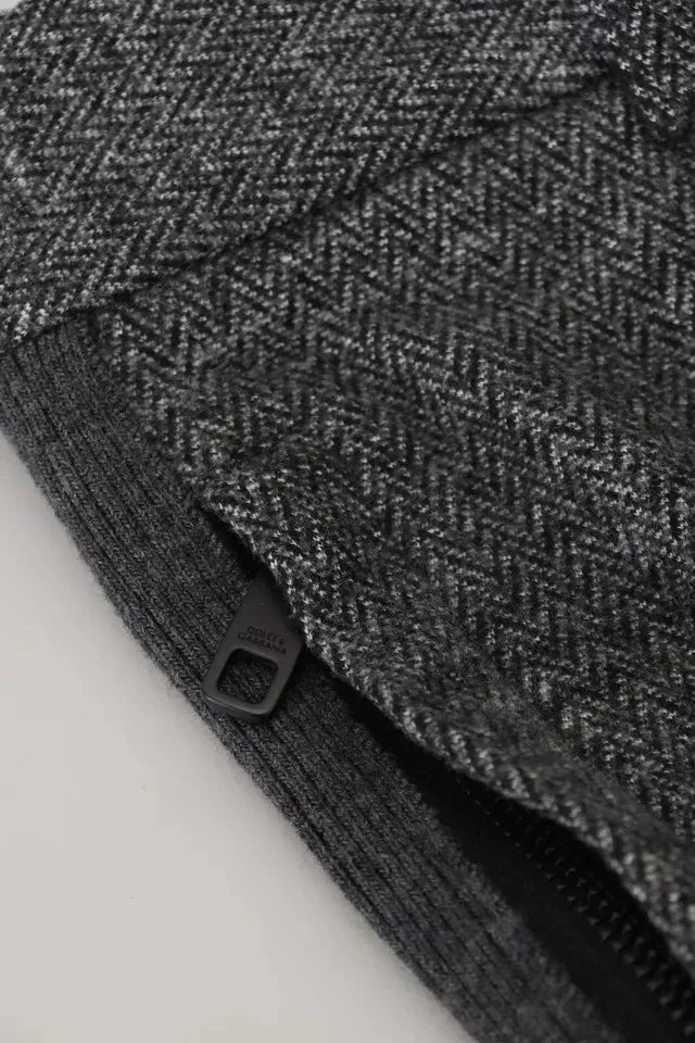 Dolce & Gabbana Gray Chevron Viscose Skinny Pants - Zeiniez