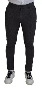 Dolce & Gabbana Gray Chevron Viscose Skinny Pants - Zeiniez