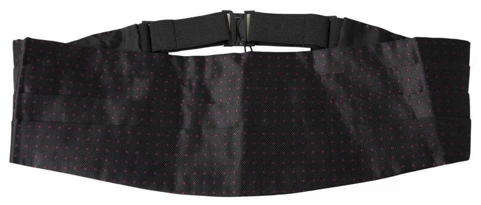 Dolce & Gabbana Black Silk Dotted Waist Tuxedo Belt Cummerbund - Zeiniez