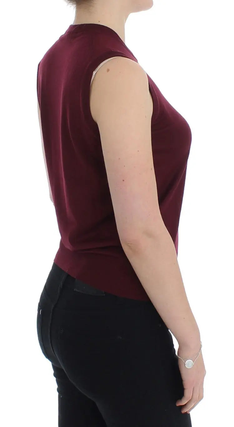 Dolce & Gabbana Red Sleeveless Crewneck Vest Pullover Dolce & Gabbana