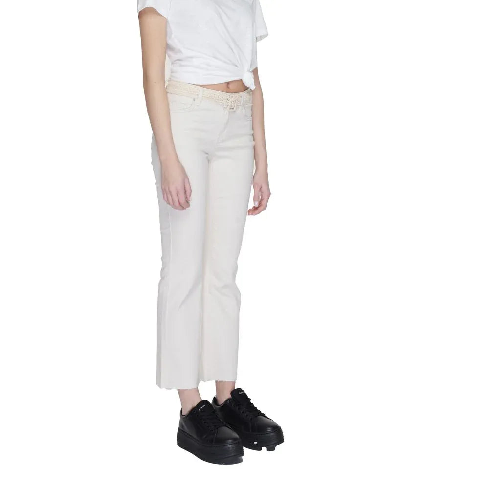 Vero Moda Beige Cotton Bootcut Jeans - Zeiniez