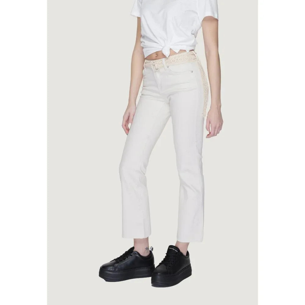 Vero Moda Beige Cotton Bootcut Jeans - Zeiniez