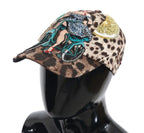 Dolce & Gabbana Brown Leopard Sequin Sicily Applique Baseball Hat - Zeiniez