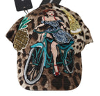 Dolce & Gabbana Brown Leopard Sequin Sicily Applique Baseball Hat - Zeiniez