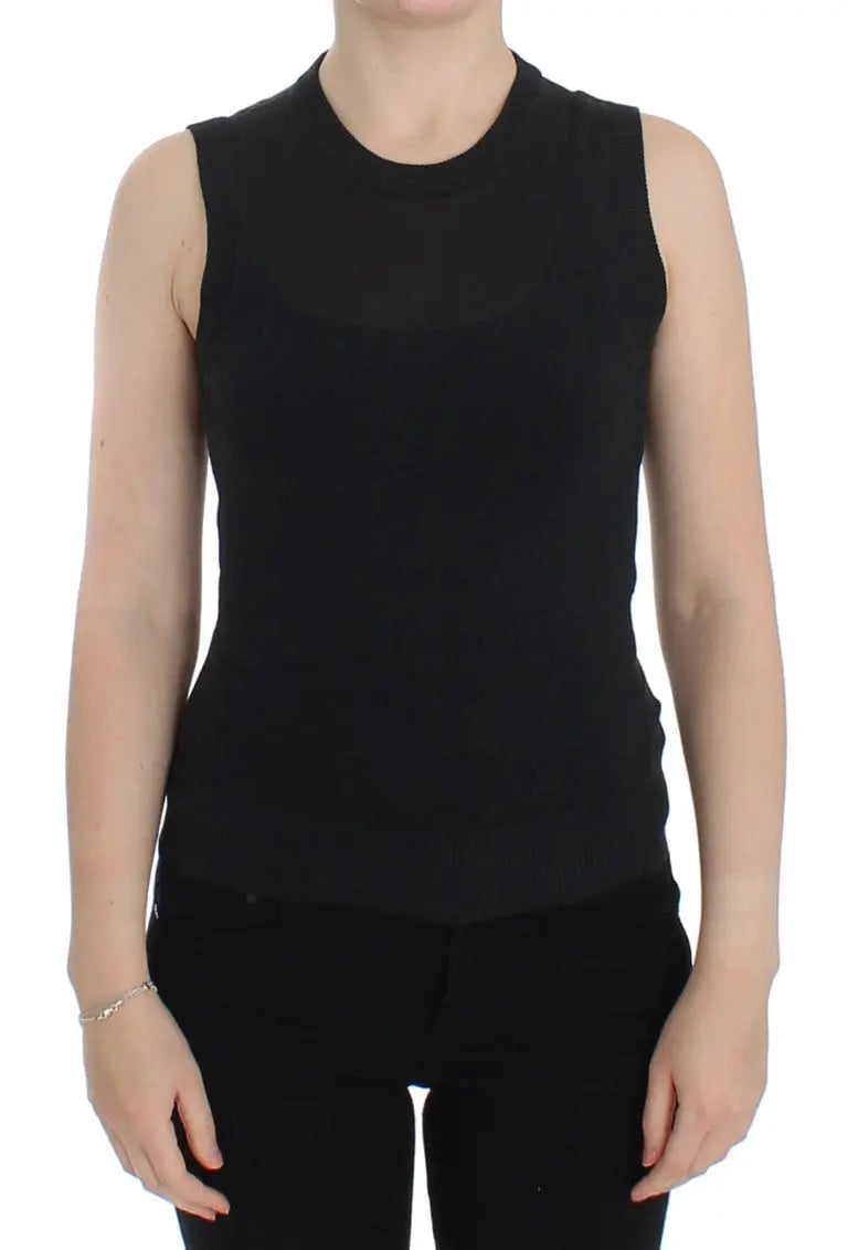 Dolce & Gabbana Black Sleeveless Crewneck Vest Pullover Dolce & Gabbana
