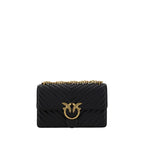 PINKO Black Calf Leather Bos Taurus Shoulder Bag - Zeiniez