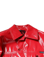 Dolce & Gabbana Red Polyester Button Down Collared Jacket - Zeiniez