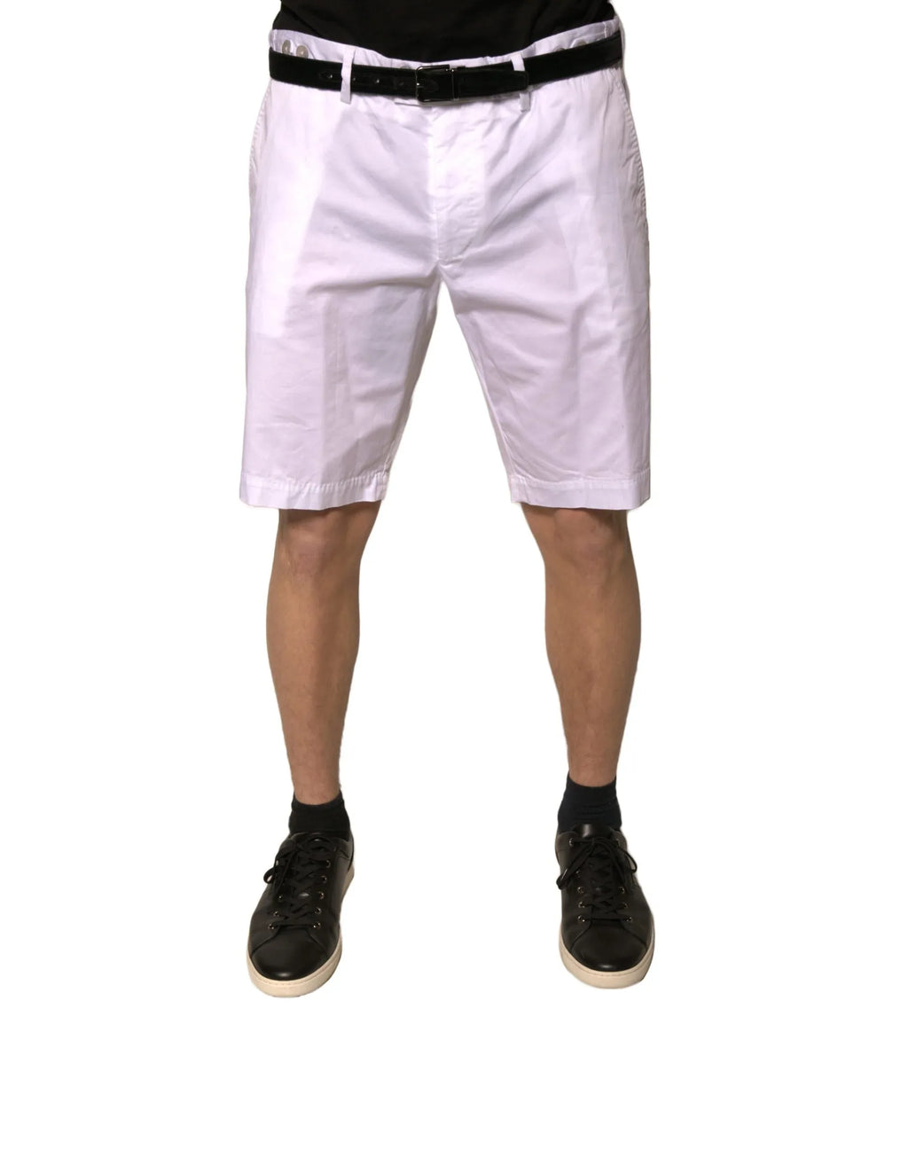 Dolce & Gabbana White Chinos Cotton Stretch Casual Shorts - Zeiniez