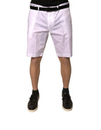 Dolce & Gabbana White Chinos Cotton Stretch Casual Shorts - Zeiniez