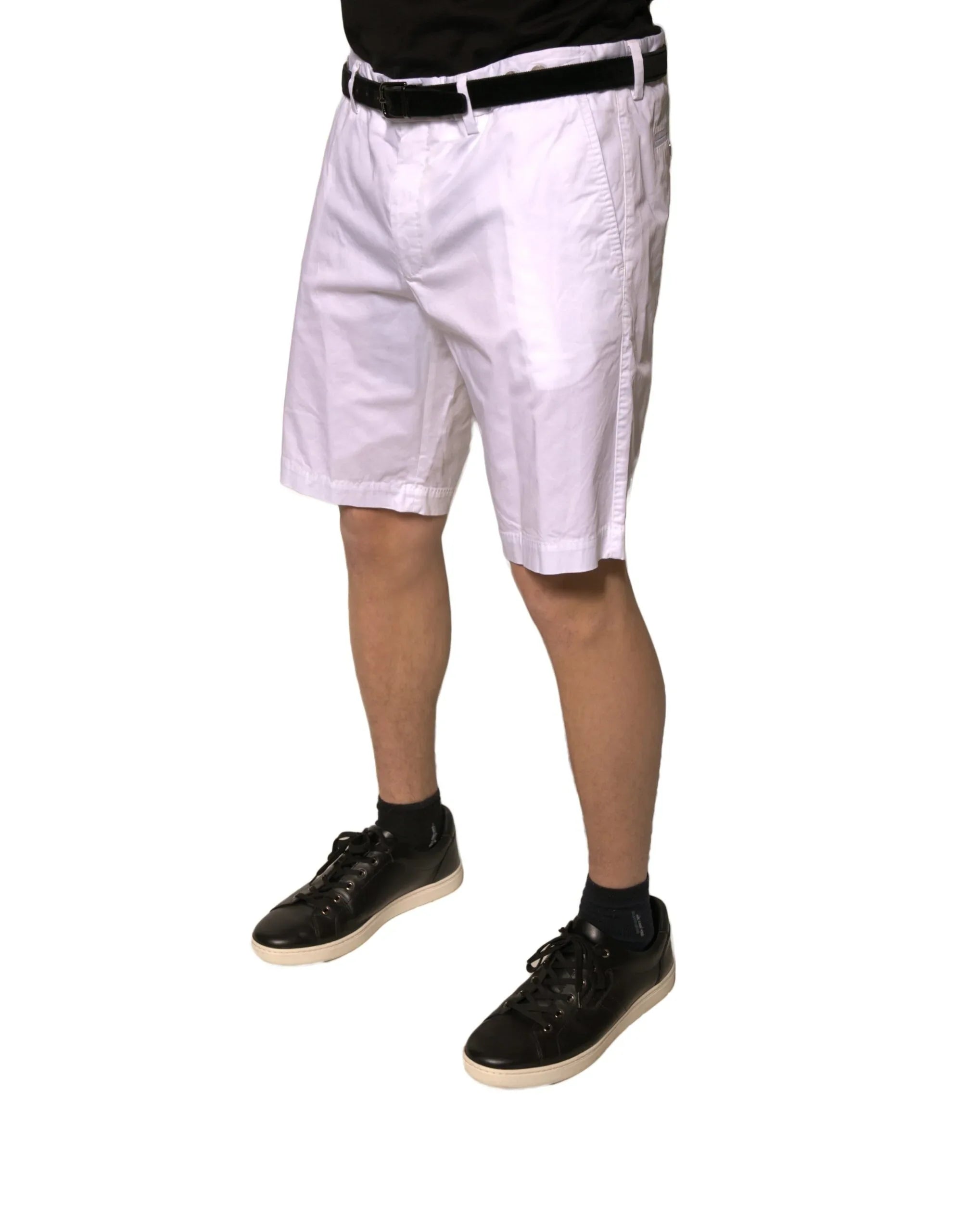 Dolce & Gabbana White Chinos Cotton Stretch Casual Shorts - Zeiniez