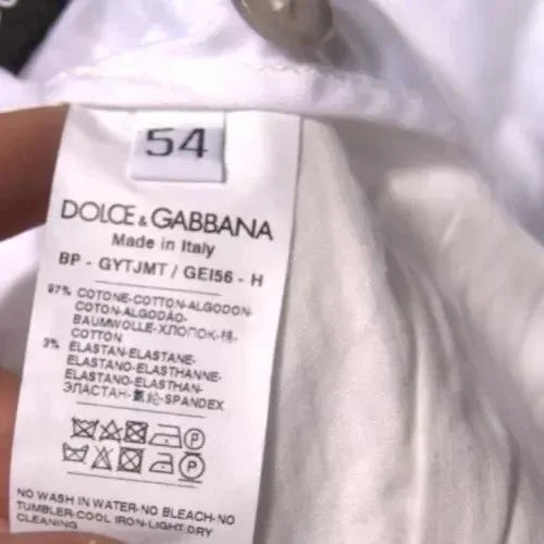 Dolce & Gabbana White Chinos Cotton Stretch Casual Shorts - Zeiniez