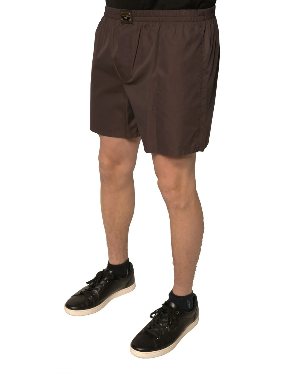 Dolce & Gabbana Brown Cotton Blend Men Mid Waist Shorts - Zeiniez