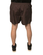 Dolce & Gabbana Brown Cotton Blend Men Mid Waist Shorts - Zeiniez