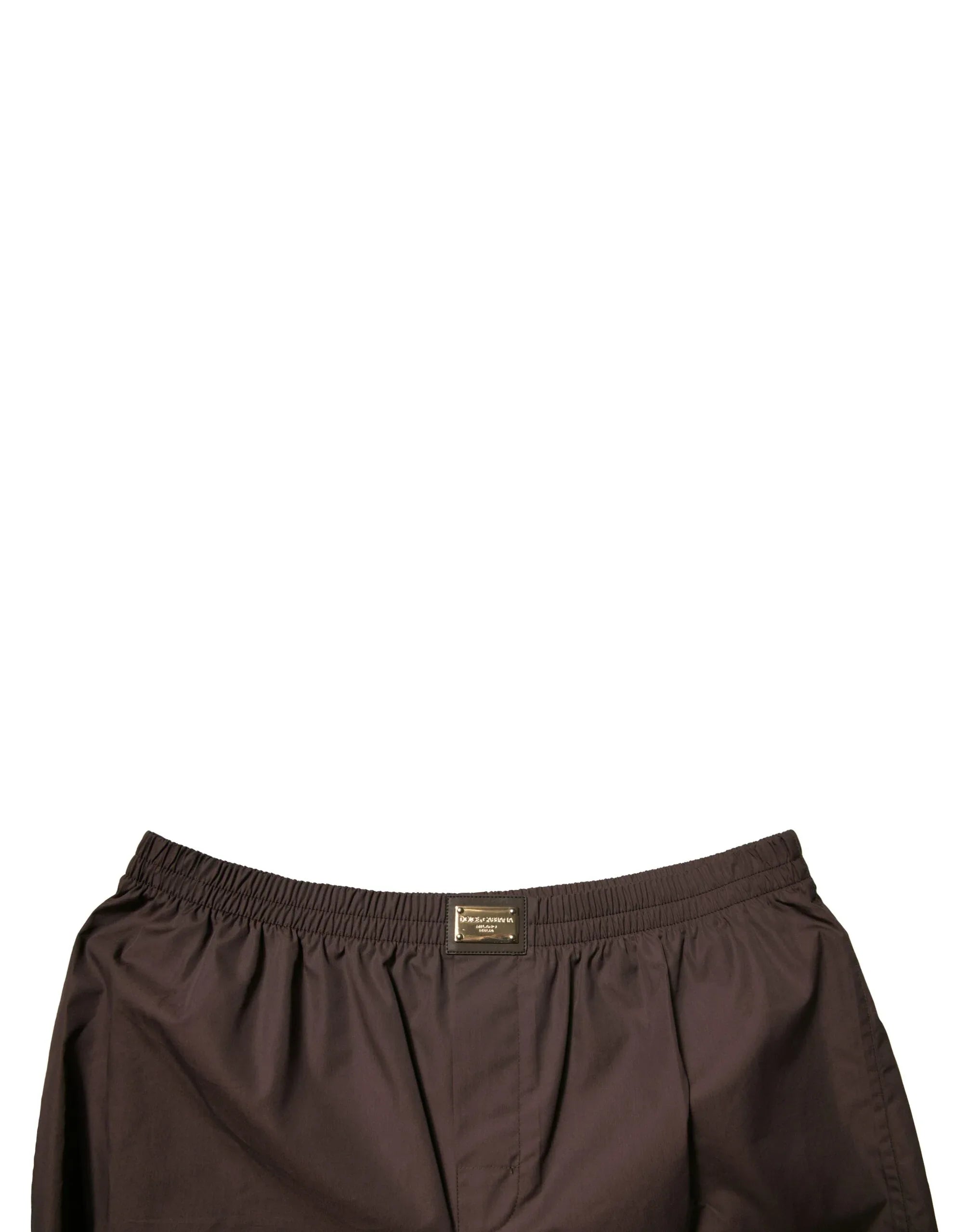 Dolce & Gabbana Brown Cotton Blend Men Mid Waist Shorts - Zeiniez
