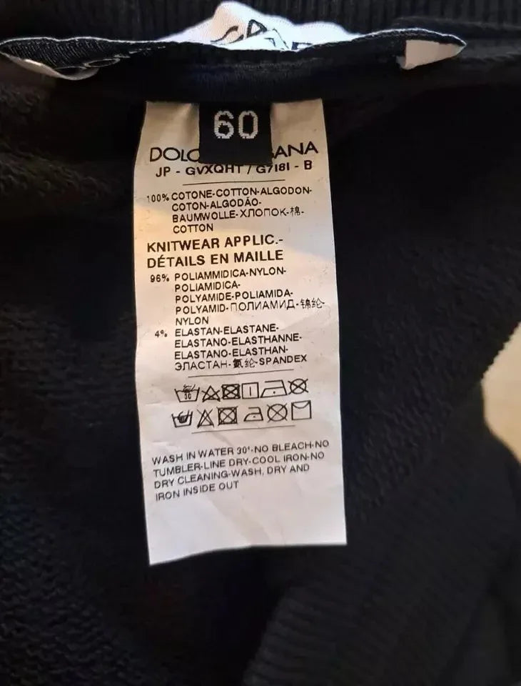 Dolce & Gabbana Black Cotton Jogger Men Sweatpants Pants - Zeiniez