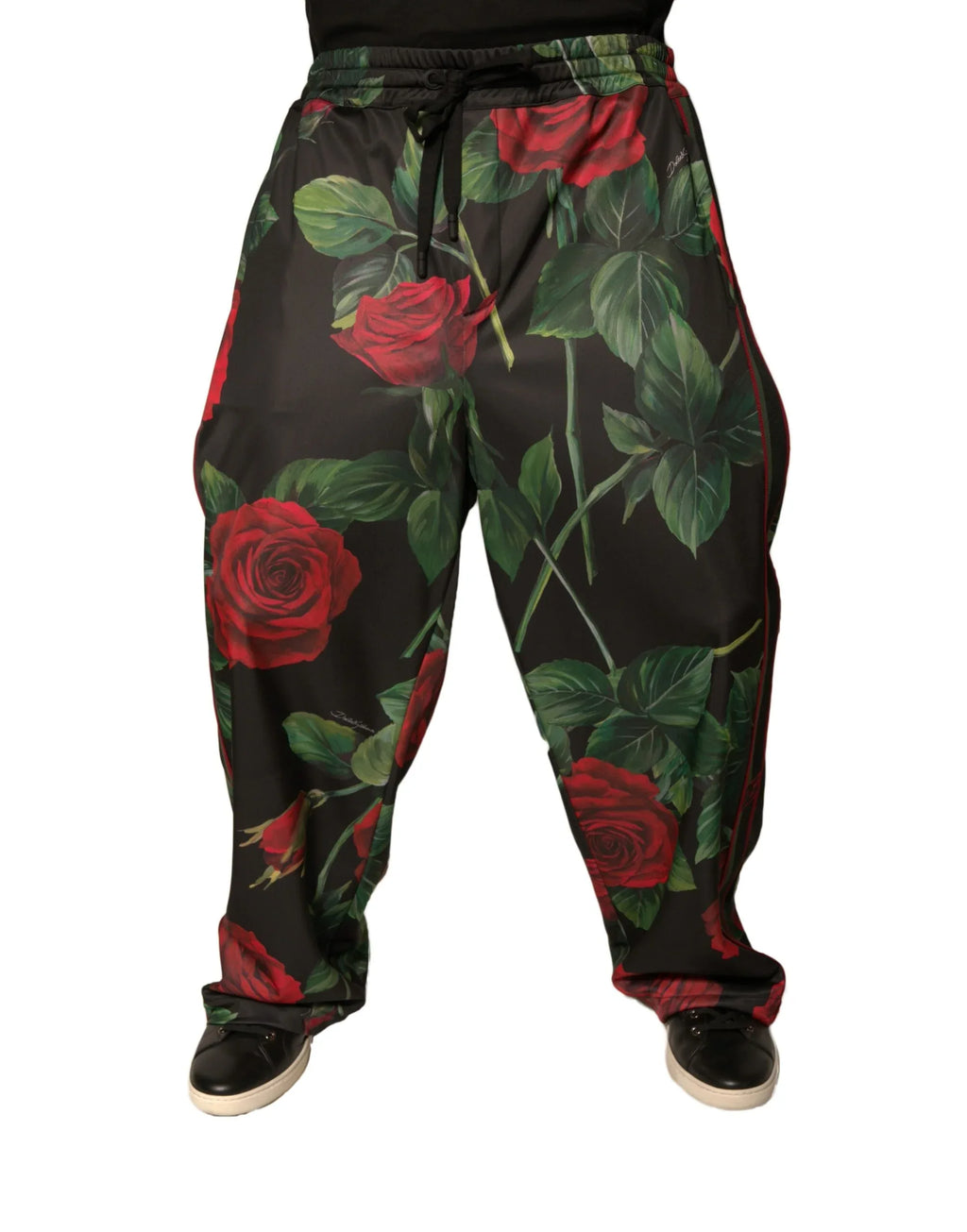 Dolce & Gabbana Black Floral Polyester Jogger Sweatpants Pants - Zeiniez