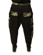 Dolce & Gabbana Black Camouflage Cotton Jogger Cargo Pants - Zeiniez