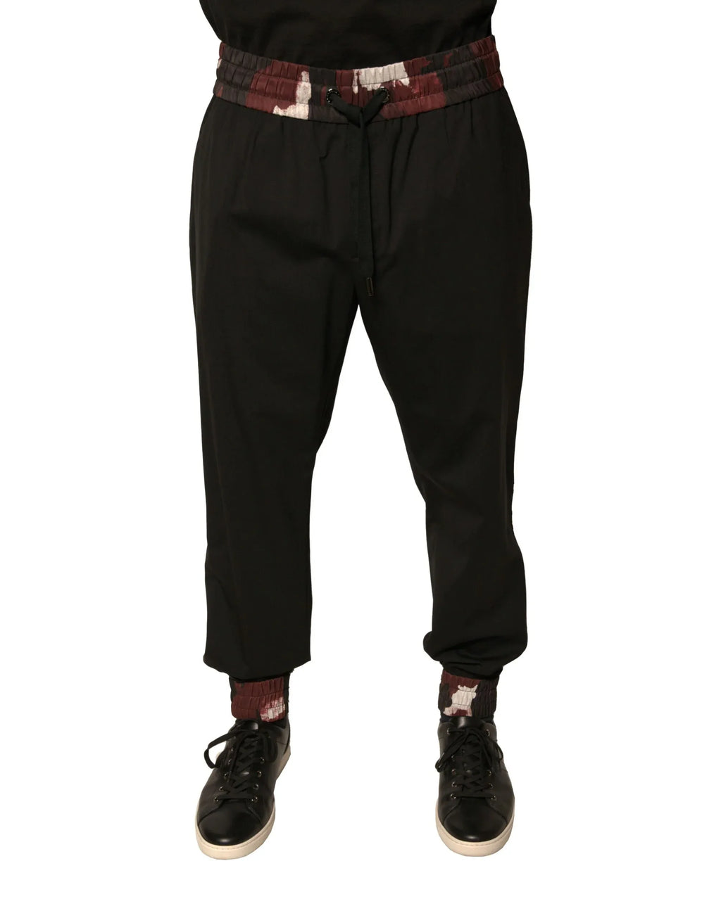 Dolce & Gabbana Black Camouflage Wool Jogger Sweatpants Pants - Zeiniez