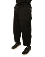 Dolce & Gabbana Black Cotton Mid Waist Cropped Pants - Zeiniez