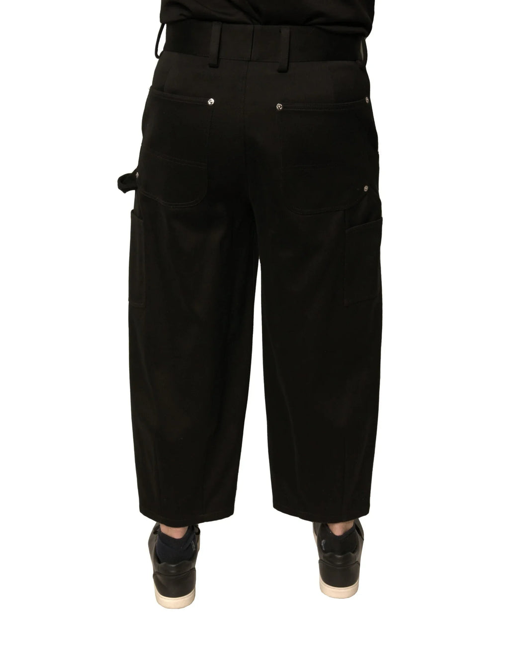 Dolce & Gabbana Black Cotton Mid Waist Cropped Pants - Zeiniez