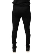 Dolce & Gabbana Black Horseshoe Embellished Wool Slim Fit Pants - Zeiniez