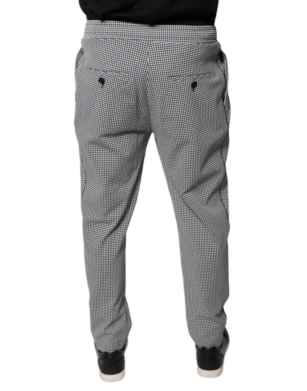 Dolce & Gabbana Black White Houndstooth Skinny Dress Pants - Zeiniez