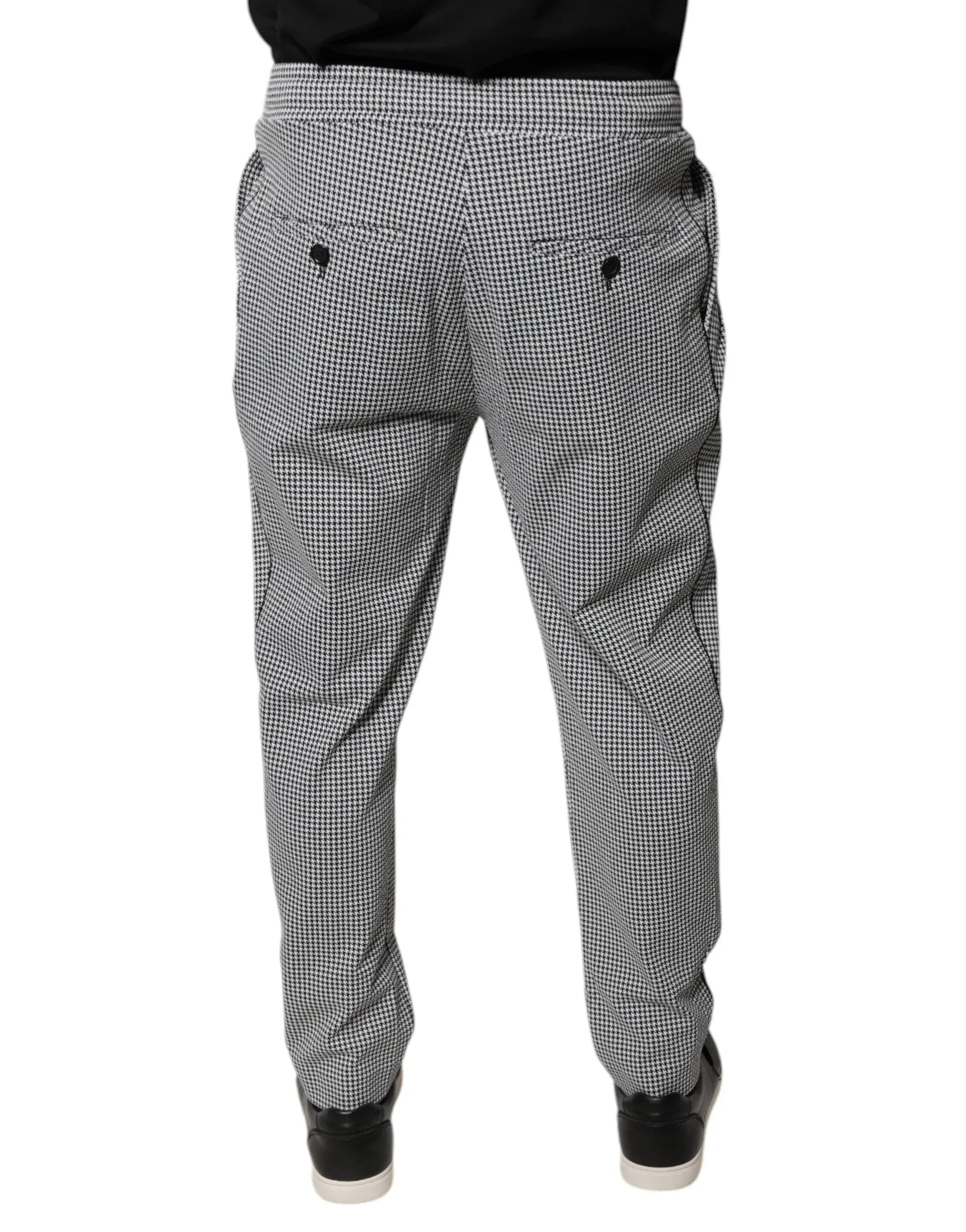 Dolce & Gabbana Black White Houndstooth Skinny Dress Pants - Zeiniez