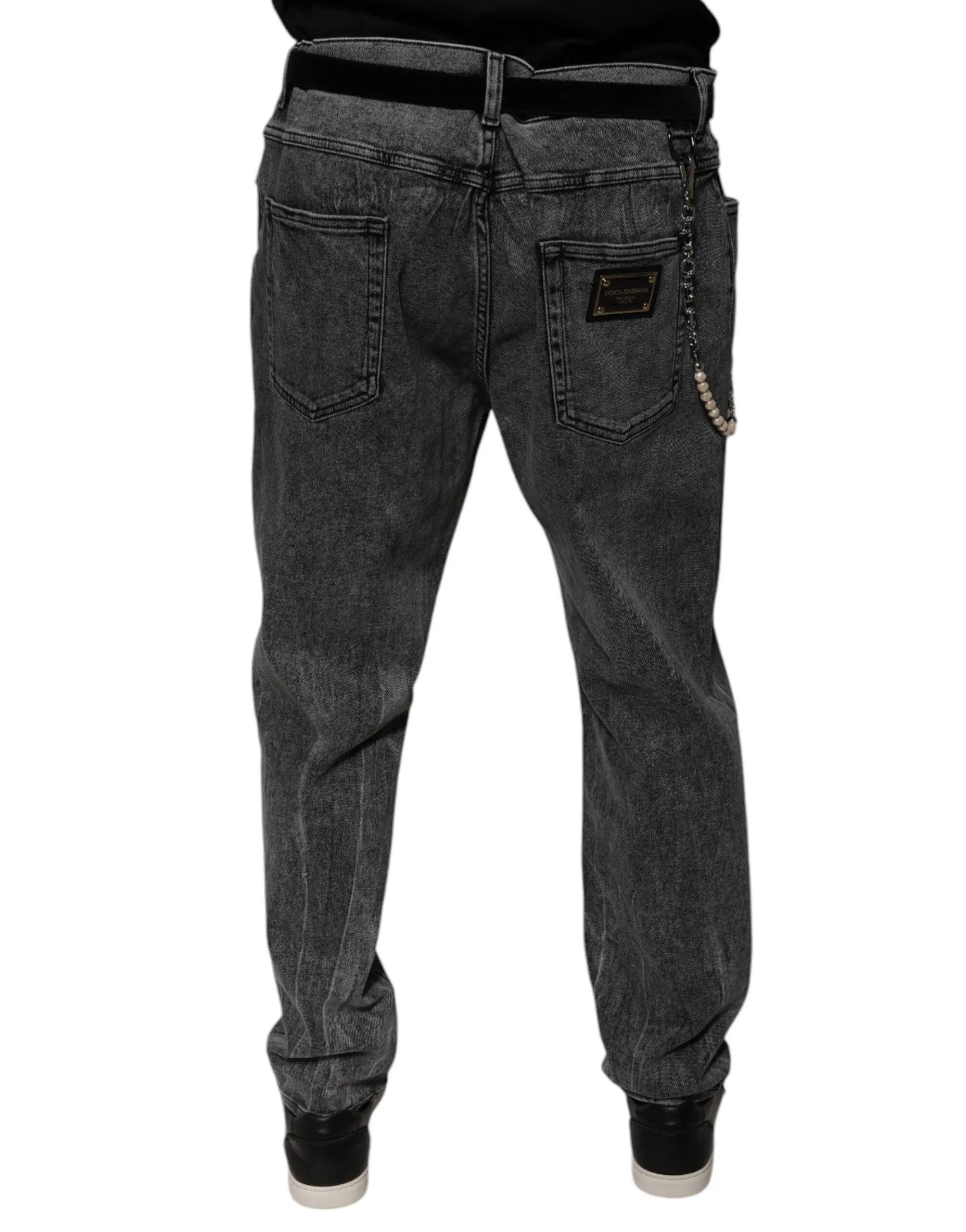 Dolce & Gabbana Dark Gray Cotton Skinny Denim Jeans - Zeiniez