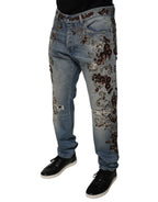 Dolce & Gabbana Light Blue Embroidered Skinny Denim Jeans - Zeiniez