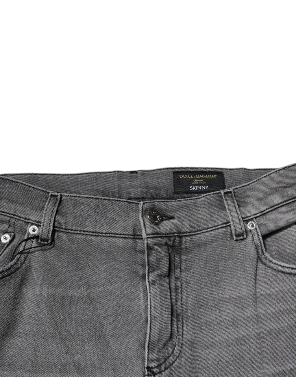 Dolce & Gabbana Gray Graphic Print Cotton Skinny Denim Jeans - Zeiniez