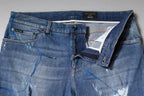 Dolce & Gabbana Blue Cotton Stretch Tattered Skinny Denim Jeans - Zeiniez