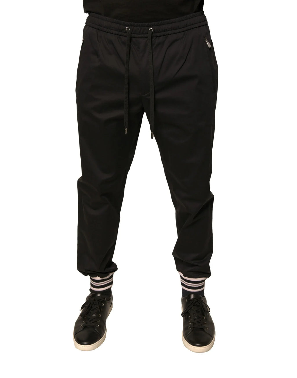 Dolce & Gabbana Black Cotton Stretch Jogger Sweatpants Pants - Zeiniez