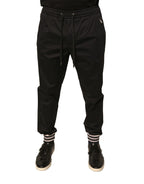 Dolce & Gabbana Black Cotton Stretch Jogger Sweatpants Pants - Zeiniez