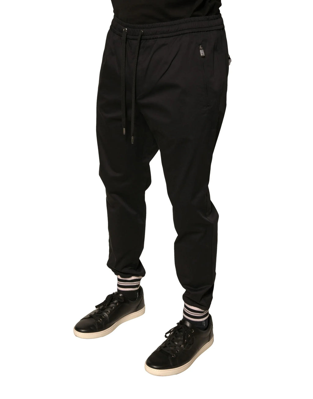 Dolce & Gabbana Black Cotton Stretch Jogger Sweatpants Pants - Zeiniez