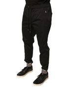 Dolce & Gabbana Black Cotton Stretch Jogger Sweatpants Pants - Zeiniez