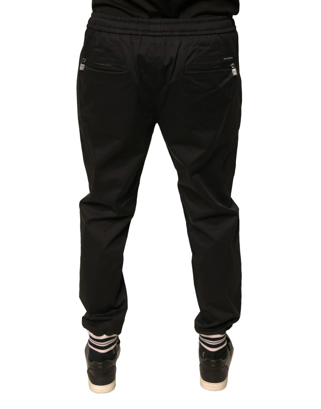 Dolce & Gabbana Black Cotton Stretch Jogger Sweatpants Pants - Zeiniez