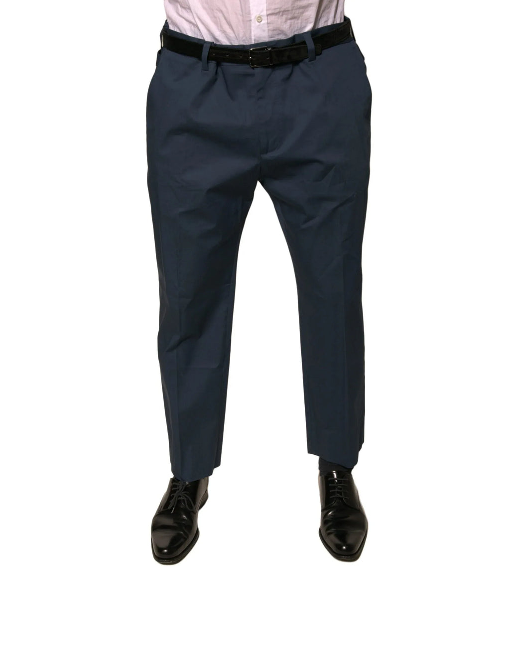 Dolce & Gabbana Blue Cotton Men Skinny Dress Pants - Zeiniez