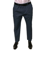 Dolce & Gabbana Blue Cotton Men Skinny Dress Pants - Zeiniez