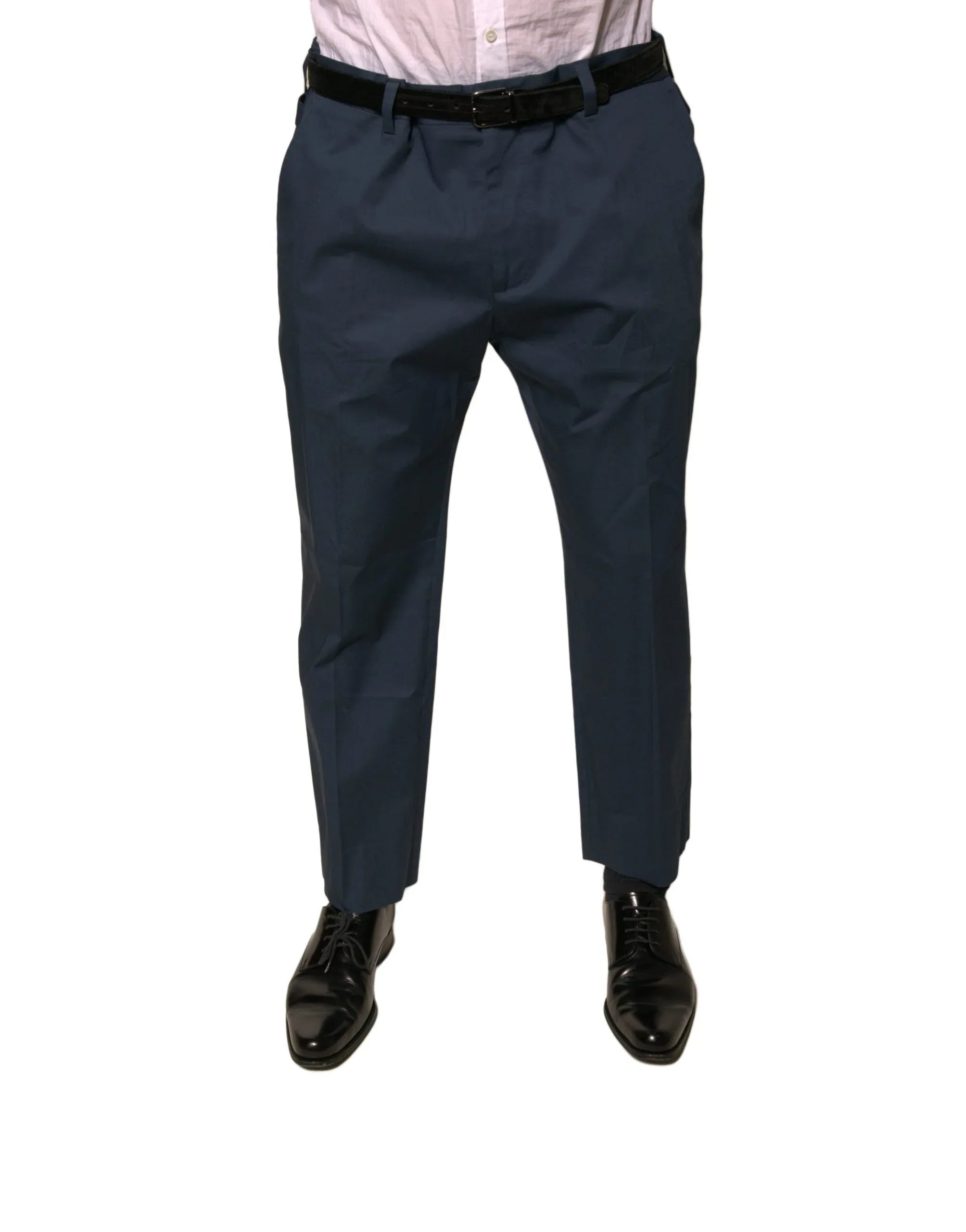 Dolce & Gabbana Blue Cotton Men Skinny Dress Pants - Zeiniez