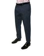 Dolce & Gabbana Blue Cotton Men Skinny Dress Pants - Zeiniez