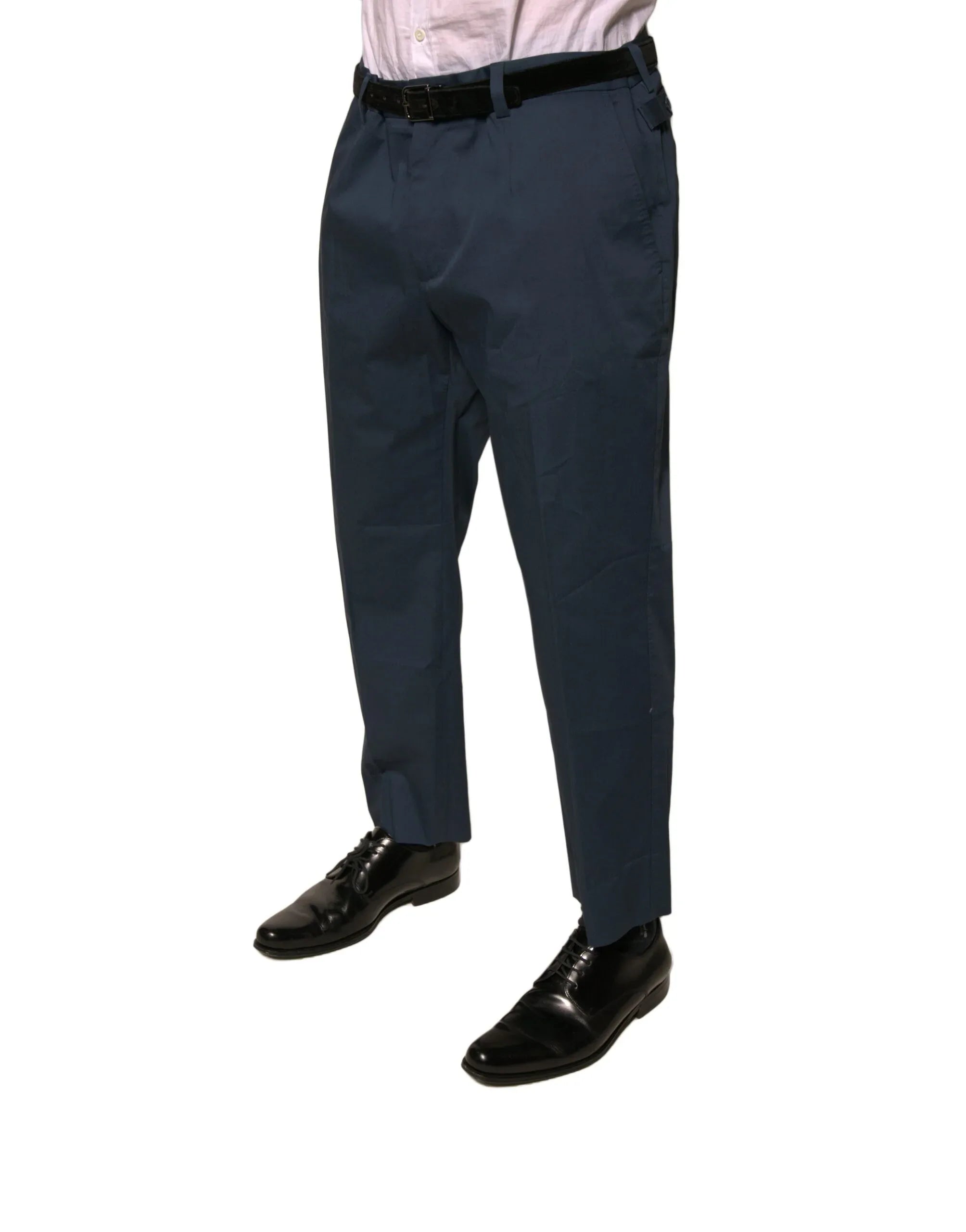 Dolce & Gabbana Blue Cotton Men Skinny Dress Pants - Zeiniez