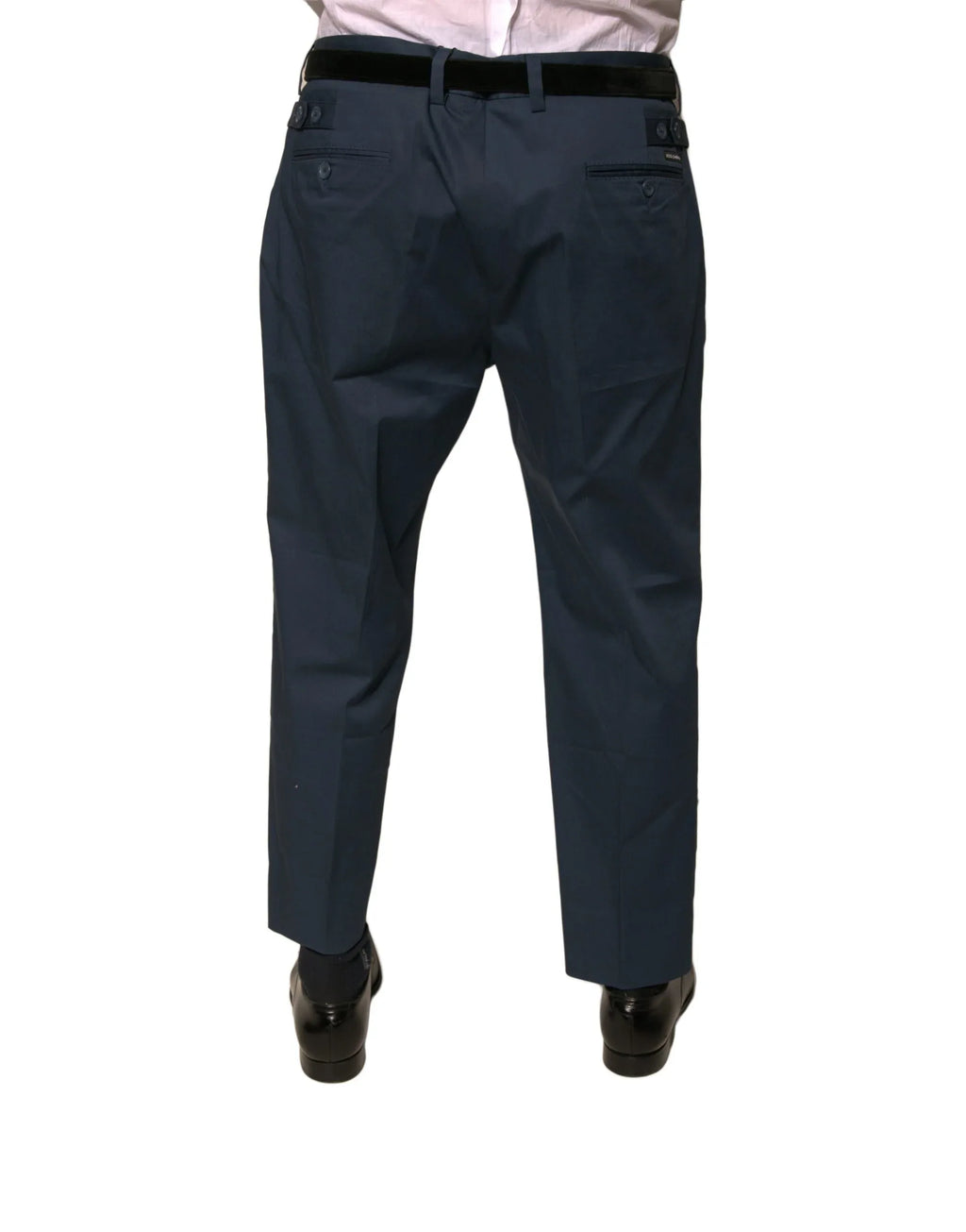 Dolce & Gabbana Blue Cotton Men Skinny Dress Pants - Zeiniez