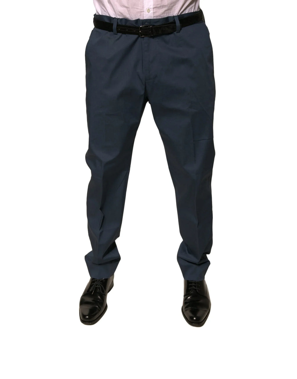 Dolce & Gabbana Dark Blue Cotton Stretch Skinny Men Dress Pants - Zeiniez