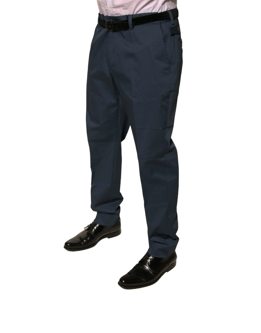 Dolce & Gabbana Dark Blue Cotton Stretch Skinny Men Dress Pants - Zeiniez