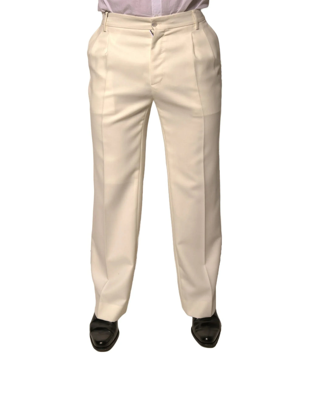 Dolce & Gabbana Off White Straight Dress Pants - Zeiniez