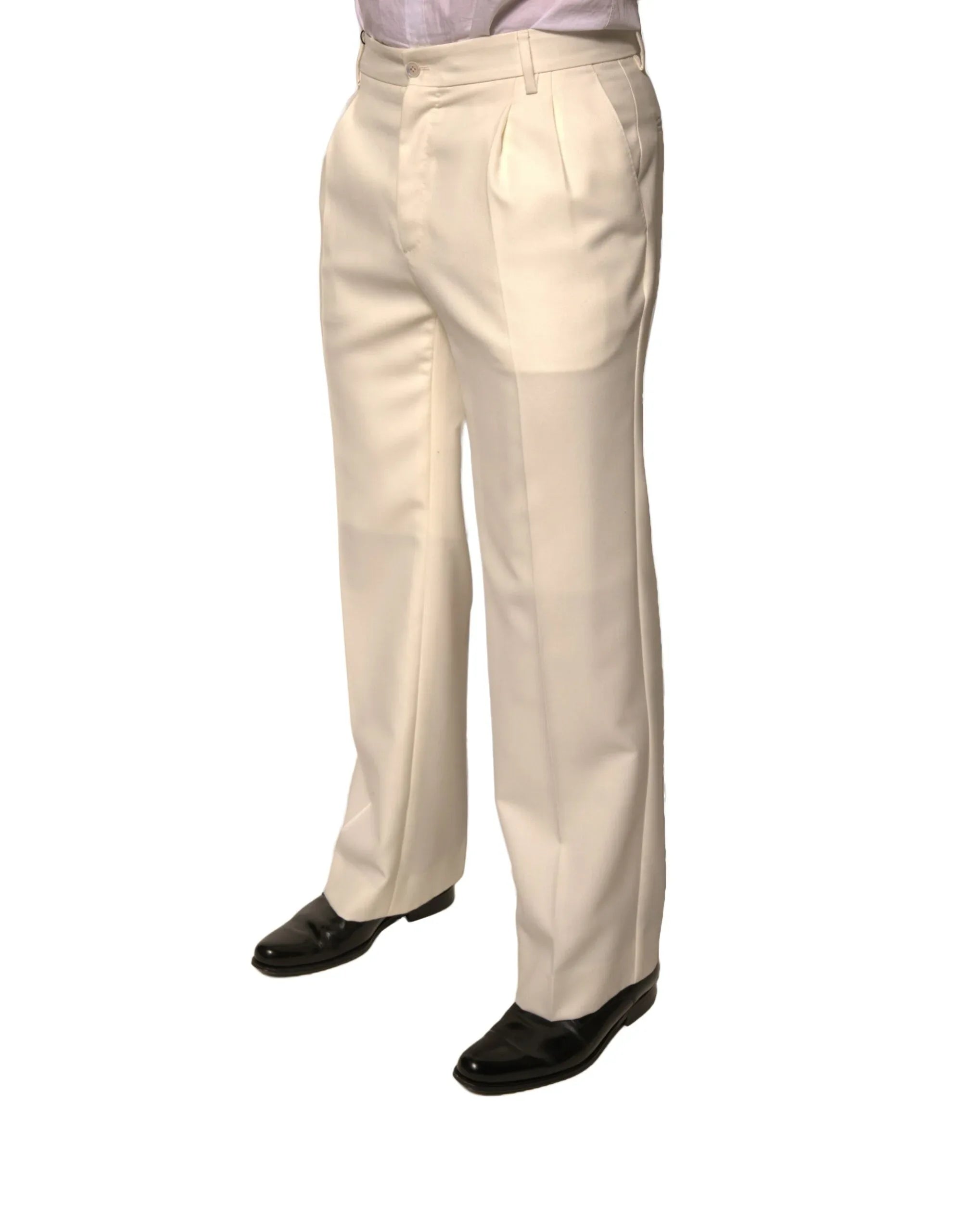 Dolce & Gabbana Off White Straight Dress Pants - Zeiniez